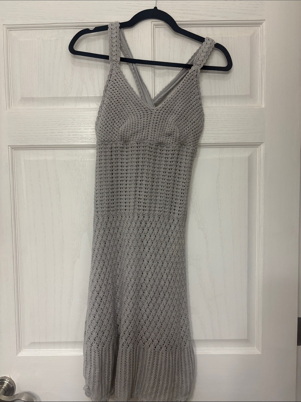 Athleta Gray Crochet Midi Dress